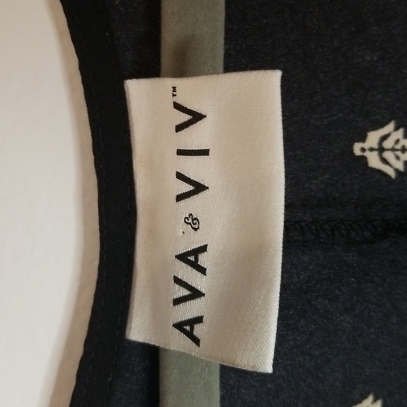 Ava & Viv Sleeveless waterfall front black Top blouse size 20/22 🎯 - Picture 3 of 7